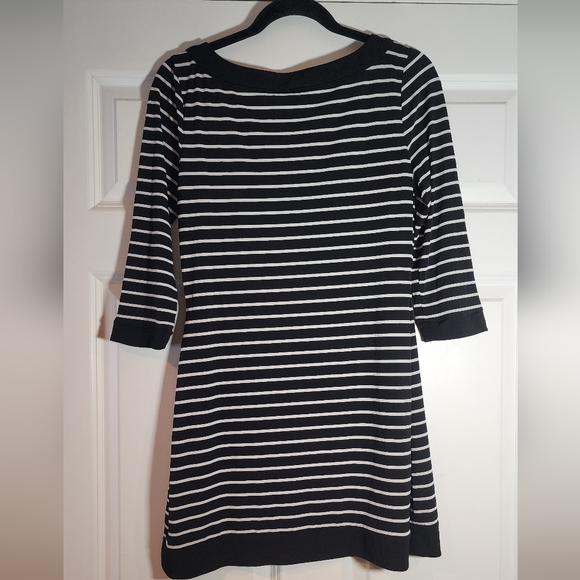 White House Black Market Stretchy Black And White Striped Mini Dress S - Picture 4 of 4